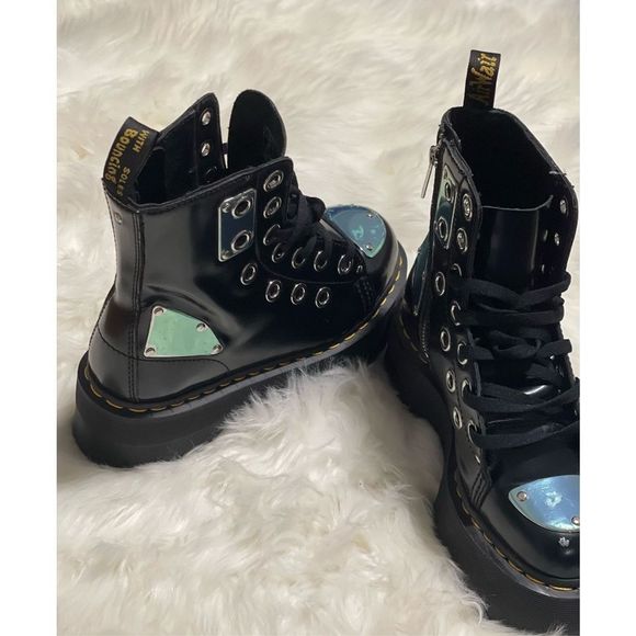 Not for sale***Dr. Martens Jadon max Rebel platform metal leather boots 8 - Picture 3 of 12